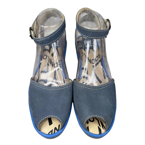 Fly London Women’s Piat Blue Open Toe Ankle Strap Sandal Size 38 US 7.5/8 - Picture 7 of 12
